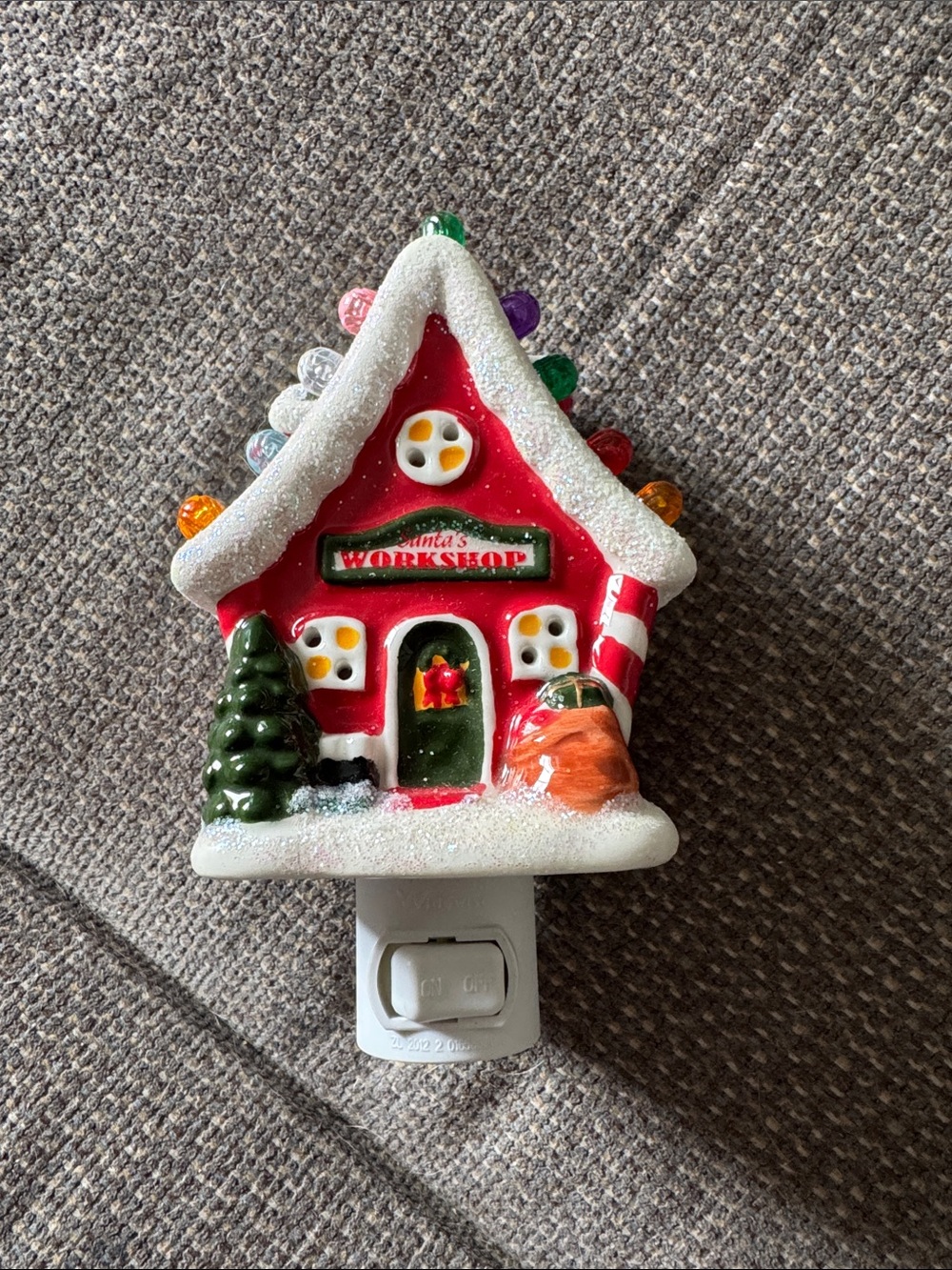 Holiday Gingerbread House Night Light - Red - Picture 2 of 5
